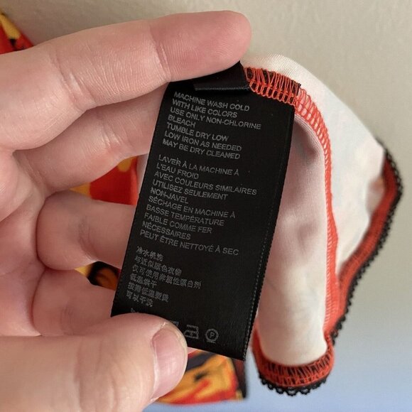 Urban Outfitters Women M Hibiscus Floral Print Strappy Back Tail Whip Mini Dress - Picture 7 of 10